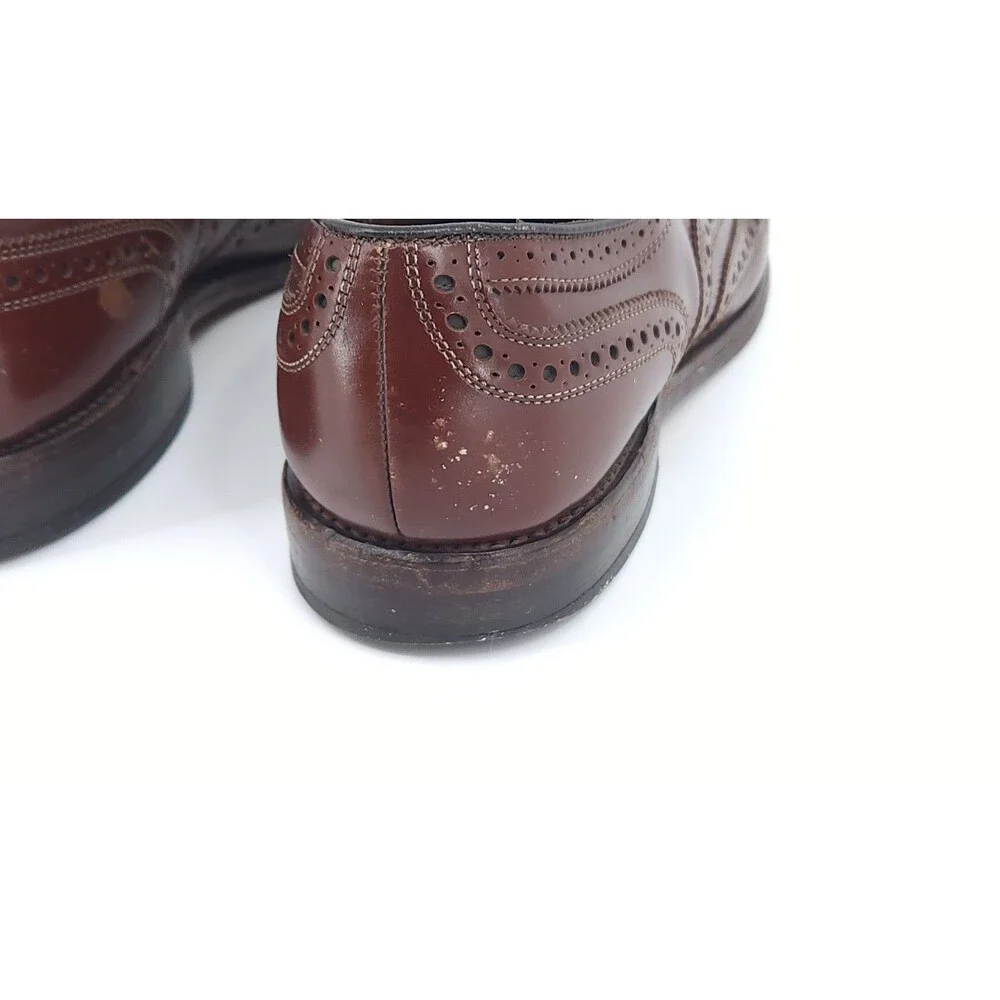 Allen Edmonds McAllister Wingtip Oxfords Men's 8 D Burgundy Leather Shoes 60600